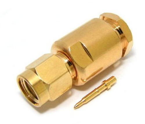 SMA Plug Clamp RG58 Gold
